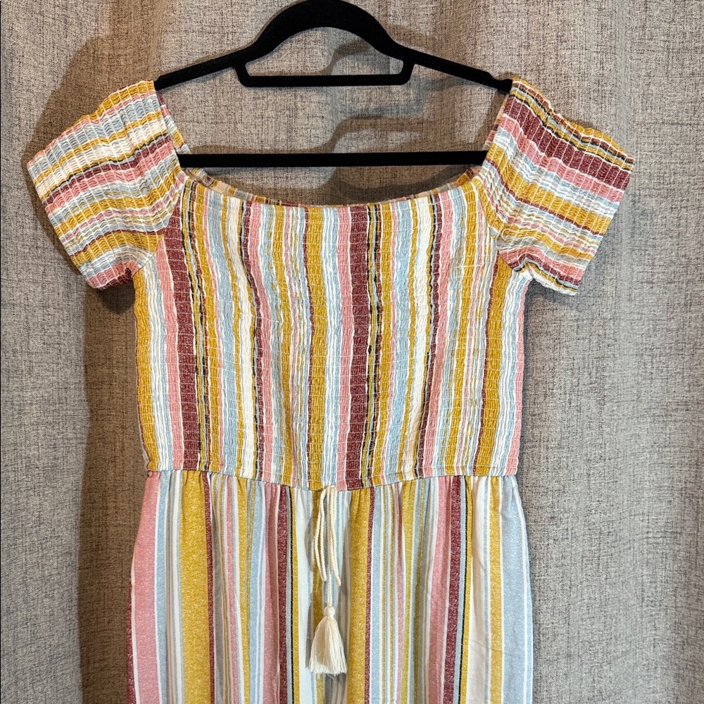 Striped Off-Shoulder Jumpsuit